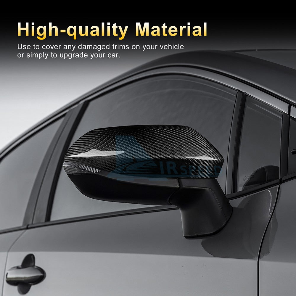 HARD Carbon Fiber Rear View Mirror Cover for Toyota Corolla 2020-25 Yaris 21-25 - detail view 7