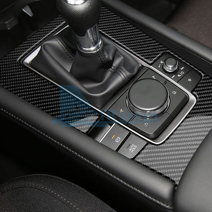 Real Carbon Fiber Manual Transmission Gear Shift Panel Sticker For Mazda 3 19-24（U.S. Stock）