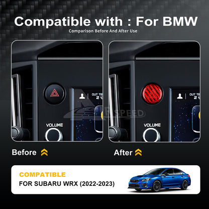 For Subaru WRX 2022-2023 Caution Light Button Panel Cover HARD Carbon Fiber RED - detail view