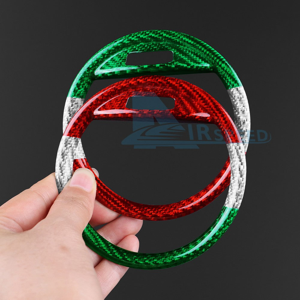 Center Side Air Outlet Sticker For Fiat 500 Abarth 595 695 2016-24 Carbon Fiber - detail view 9