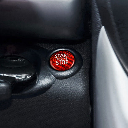 Red Real Carbon Fiber Car Start Button Sticker For BMW Mini R55 R56 R57 R58 R59 - detail view 5
