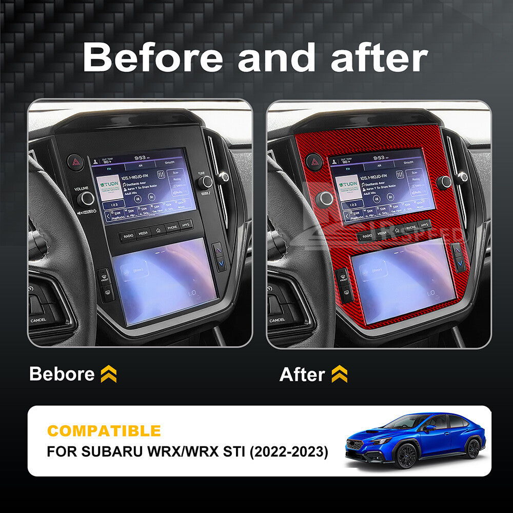 For Subaru WRX STI 22-23 Center Console Navigation Screen REAL HARD Carbon Fiber - detail view 3