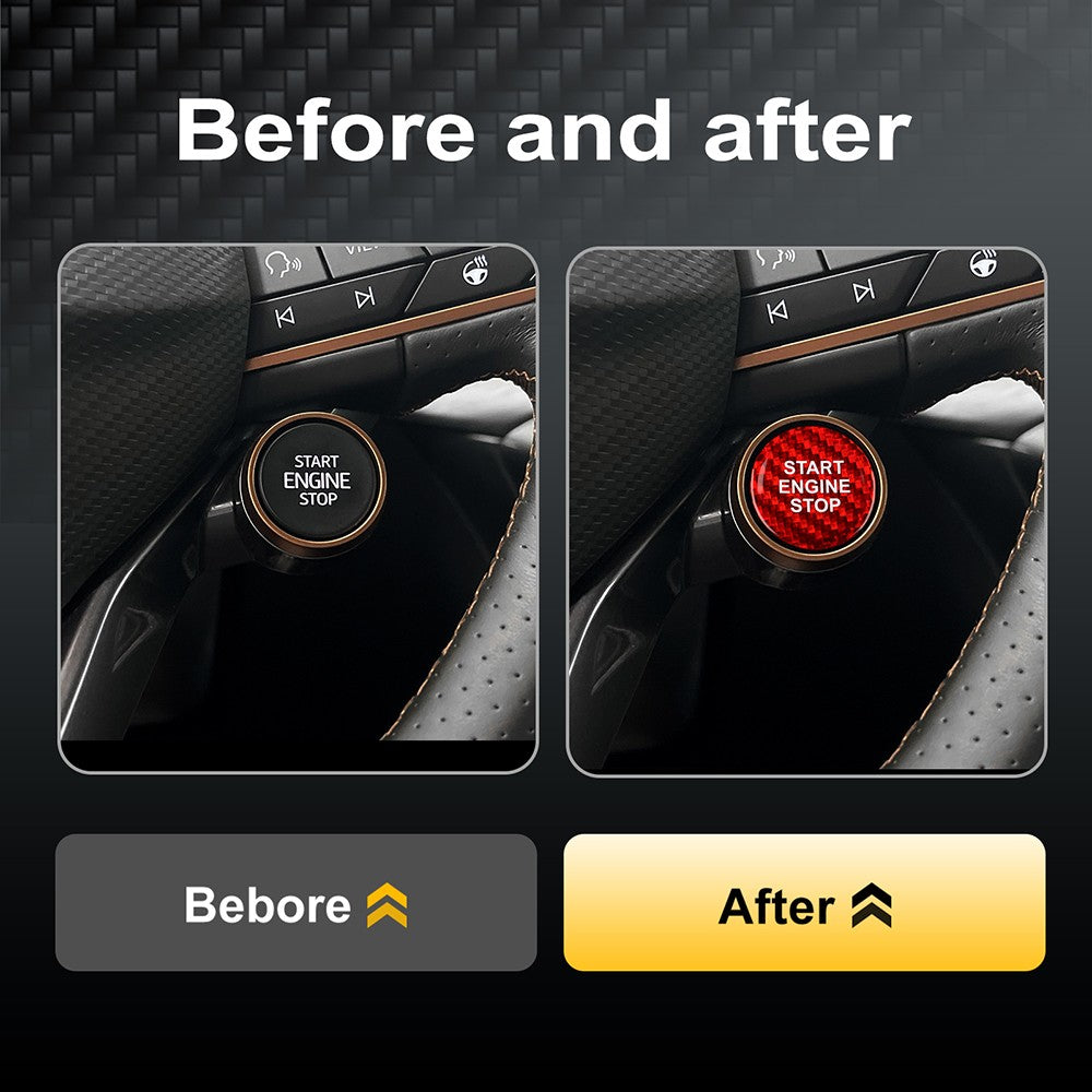Red Carbon Fiber Car Engine Start Button Sticker for Cupra Ateca Leon 2021-2026 - detail view 4