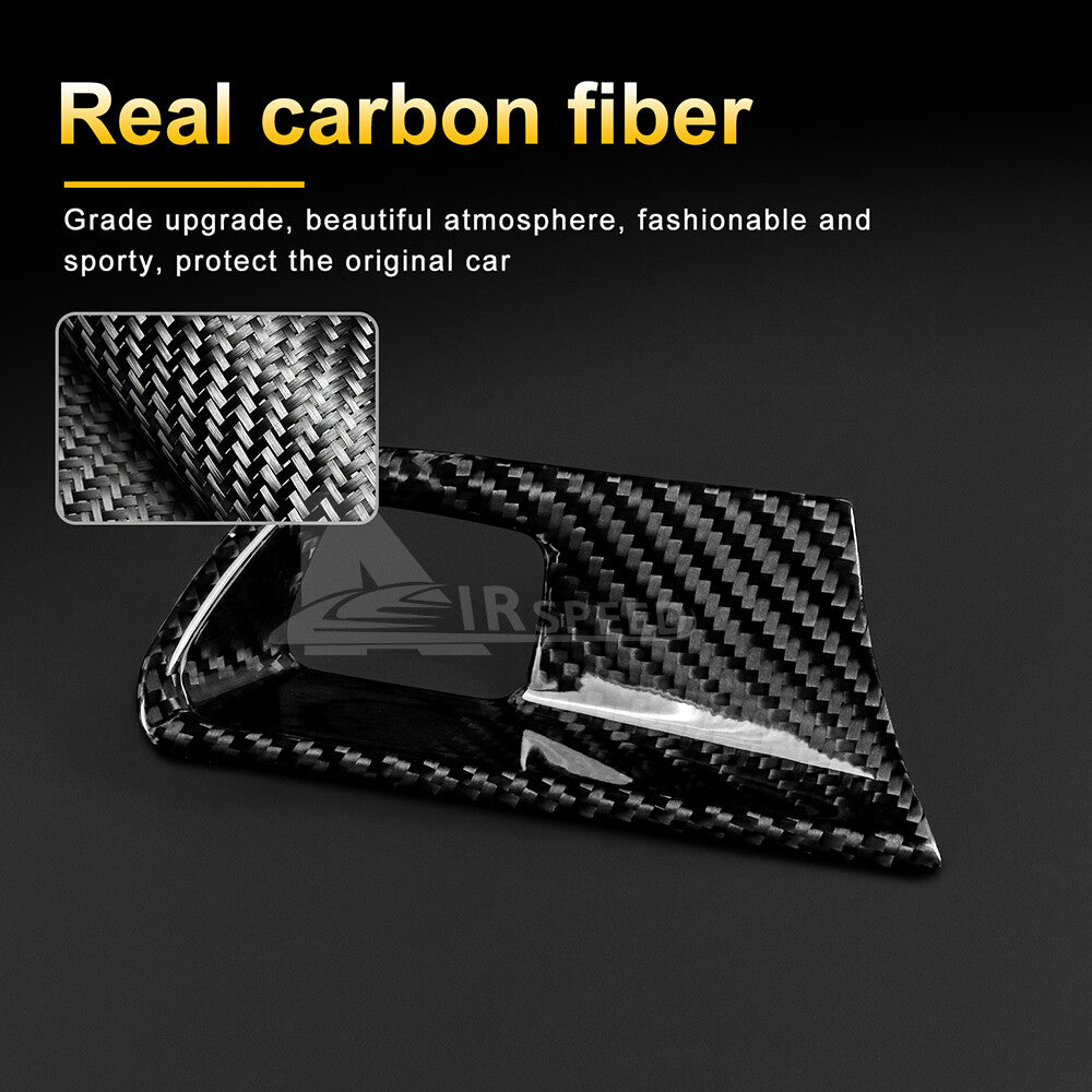 Start Stop Engine Button Frame Cover REAL HARD Carbon Fiber For Camaro 2016-2024 - detail view 4