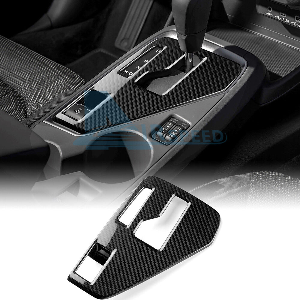 For Subaru Crosstrek 2024-25 BlACK REAL HARD Carbon Fiber Gear Shift Panel Cover - product view