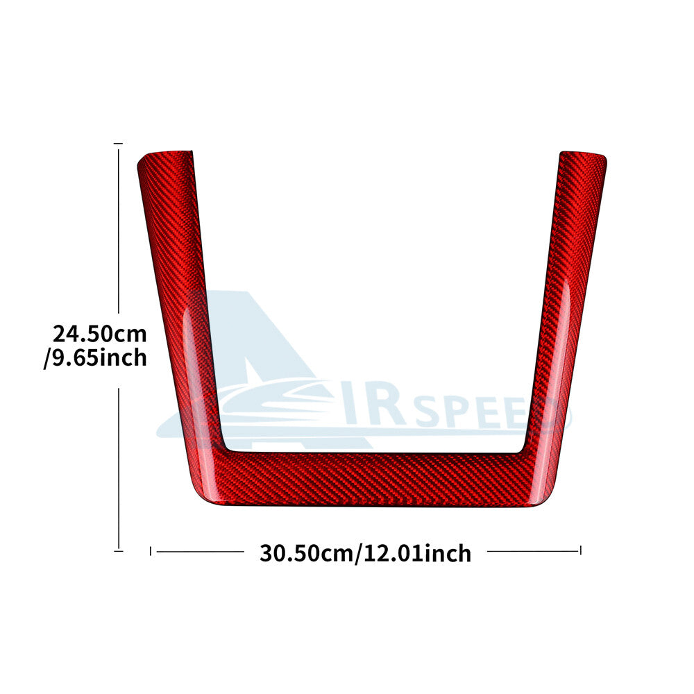 REAL HARD Carbon Fiber For Tesla Model 3 2024 RED Wireless Charging Frame Cover - detail view 3