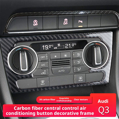 For Audi Q3 2013-2018 AC Knob Frame Trim Black Carbon Fiber LHD RHD Interior（U.S. Stock）