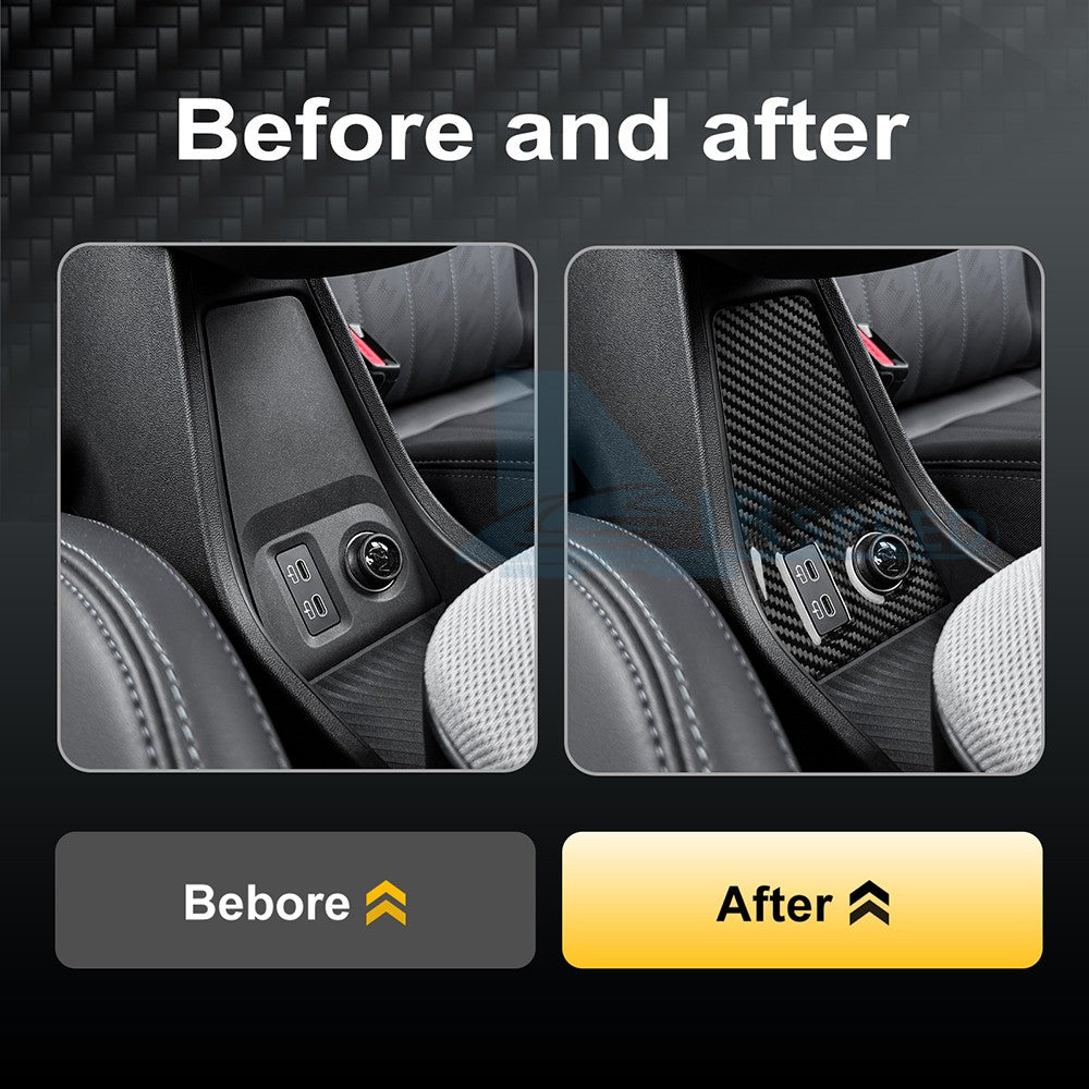 Cigarette Lighter USB Cover For MINI F65 F66 F67 2024-2025 Black Dry Carbon - detail view 11