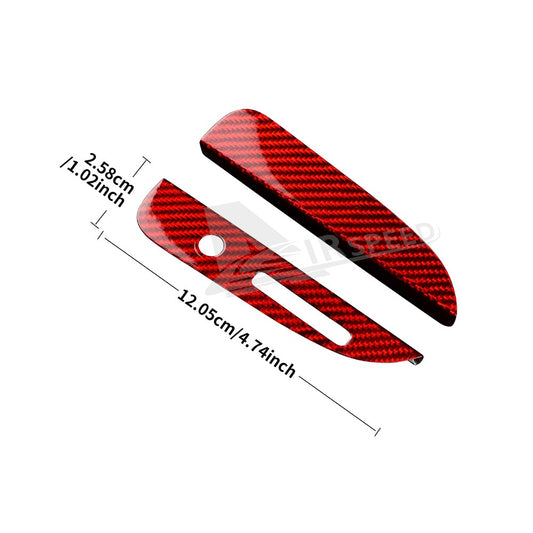 For Ford Mustang 2015-2023 Center Gear Shift Panel Cover REAL HARD Carbon Fiber - detail view