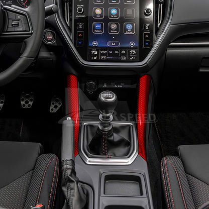 REAL HARD Carbon Fiber Gear Shift Console Side Cover For Subaru WRX STI 22-2023 - detail view 6