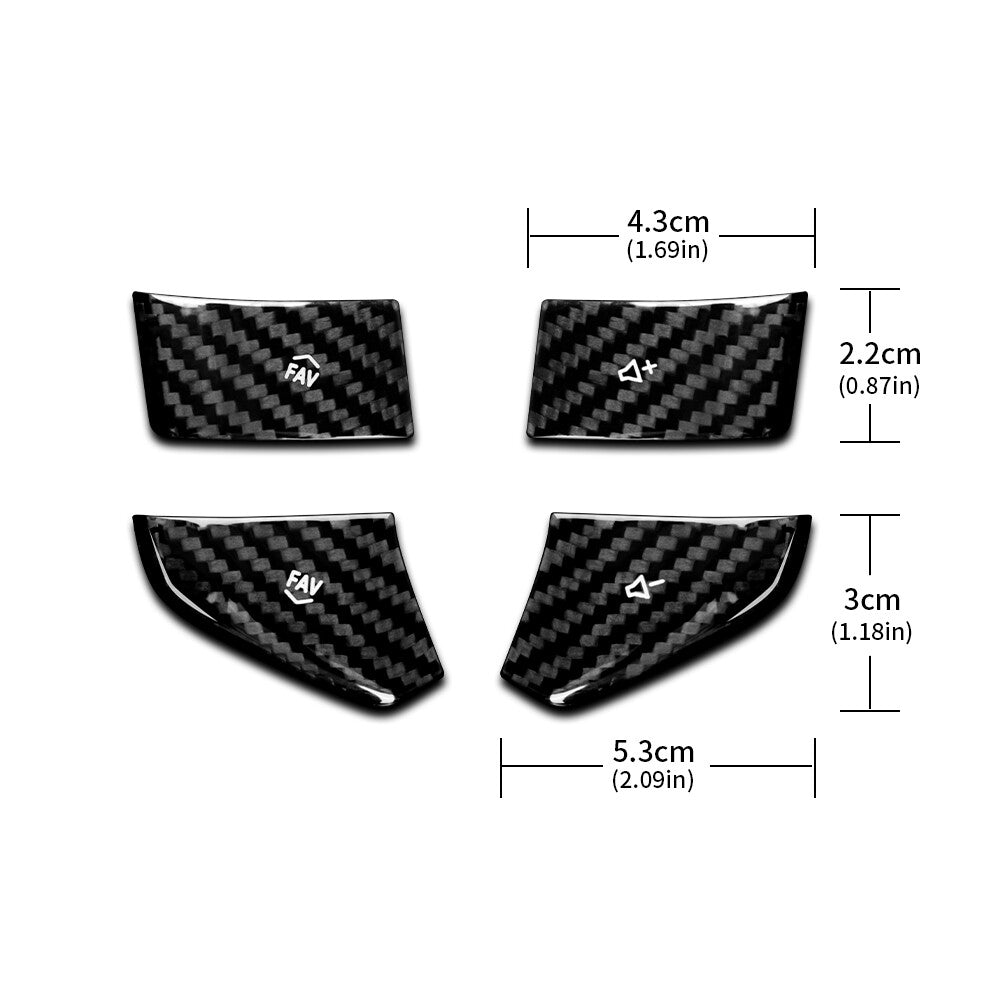 For Corvette C8 20-2023 Steering Wheel Button Cover White REAL HARD Carbon Fiber