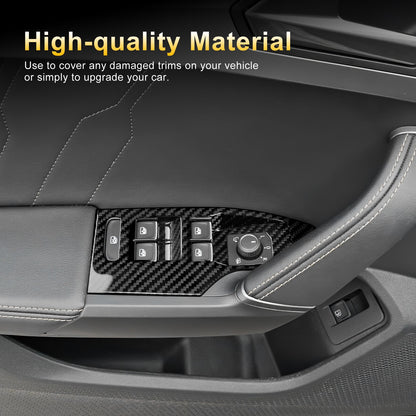 Car Door Window Lift Panel Cover Carbon Fiber for SEAT Ibiza Arona 2022-2026 - detail view 5