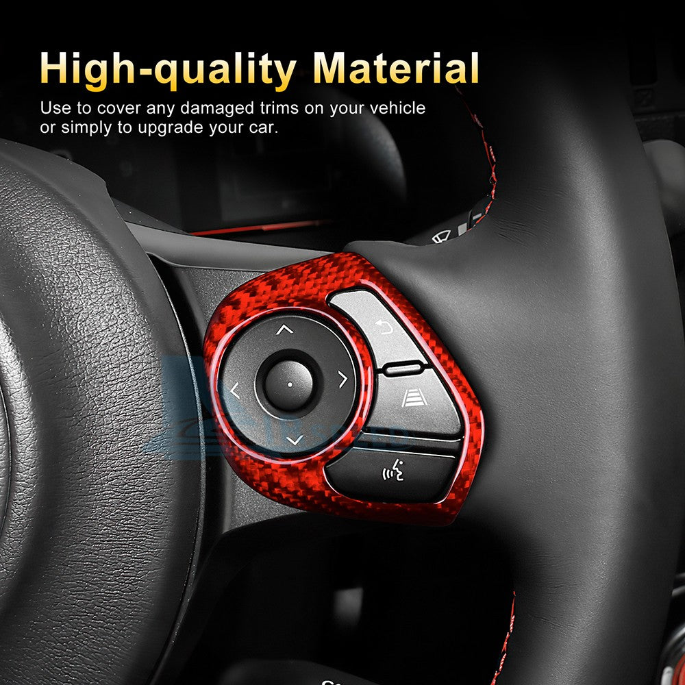 Steering Wheel Button Frame Cover Red Hard Carbon Fiber for BRZ Toyota 86 17-25 - detail view 6