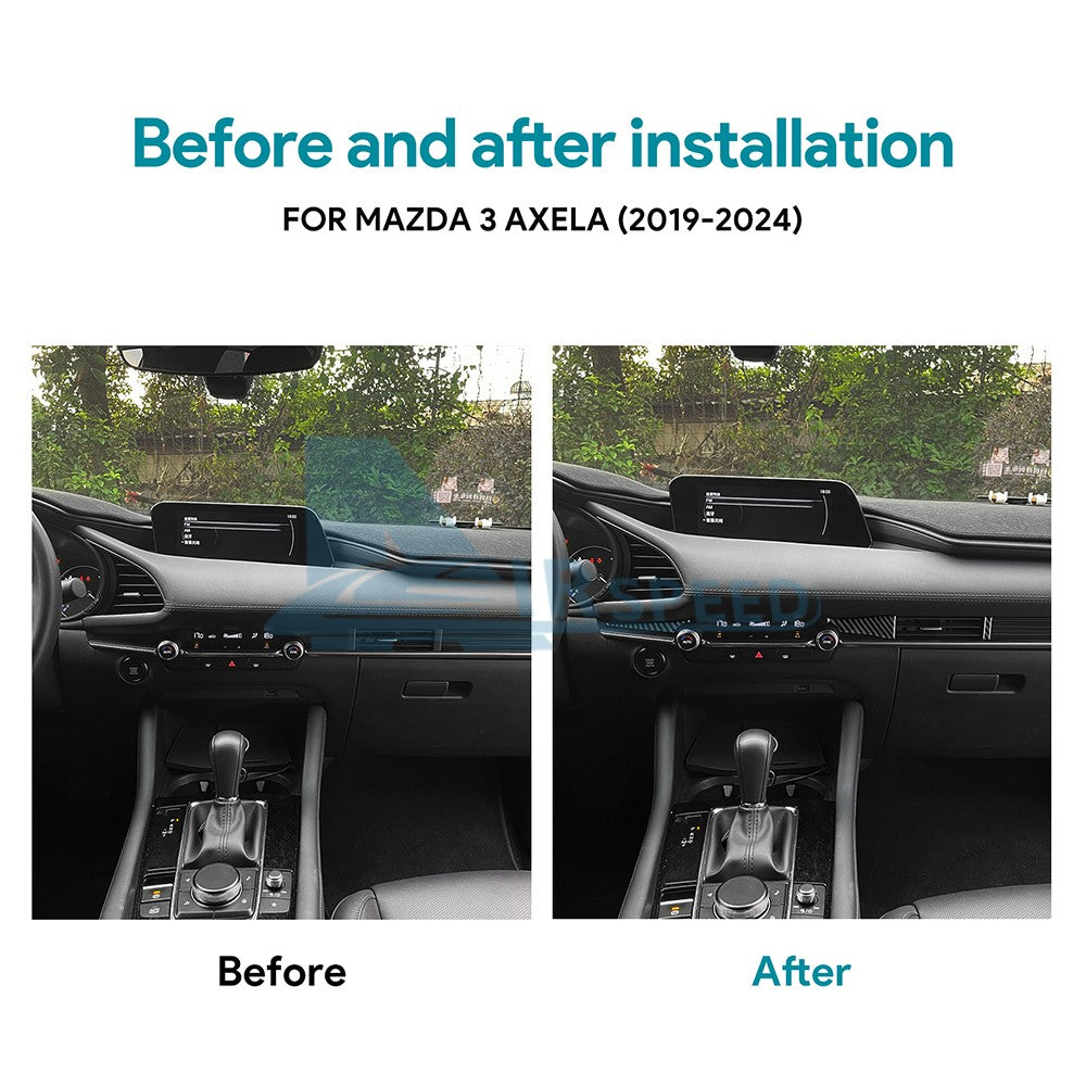 For Mazda 3 Axela 2019-2025 Carbon Fiber Center Console Stickers Decorative Trim