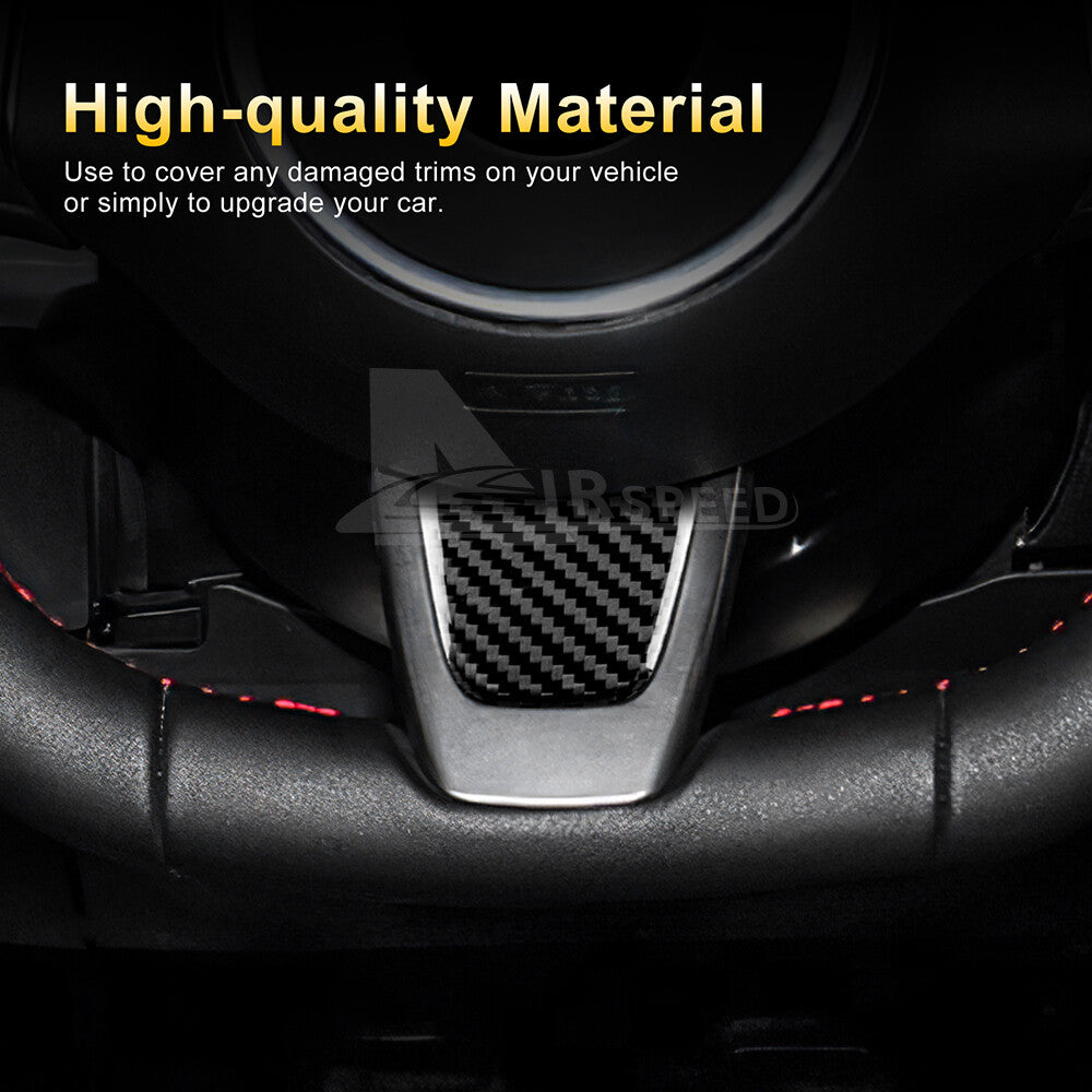 Steering Wheel Interior REAL HARD Carbon Fiber For Fiat 500 Abarth 595 2012-2015 - detail view 4