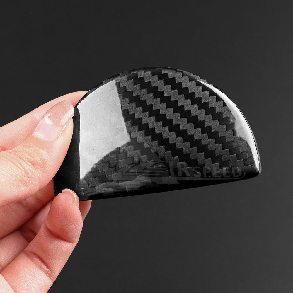 Black Carbon Fiber Passenger Glove Box Switch Cover Trim for FIAT 500 2011-2023 - detail view 8