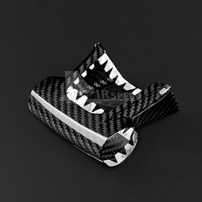 Real Hard Carbon Fiber Steering Wheel Center Panel Cover For Fiat 500 2020-2023 - detail view 6