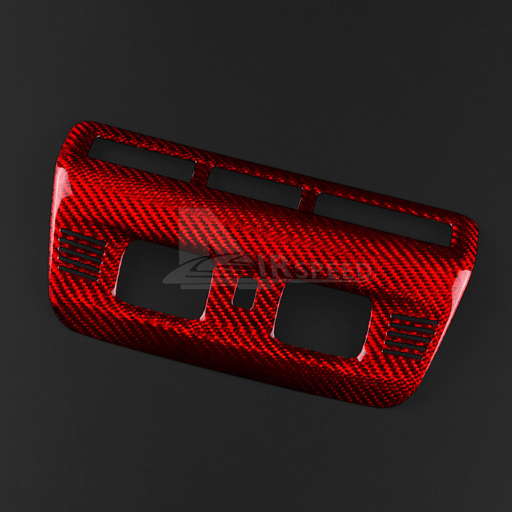 Red Real Carbon Fiber Reading Light Cover Trim Frame For Corvette C8 2020-2024