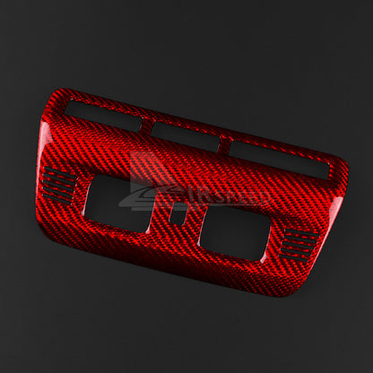 Red Real Carbon Fiber Reading Light Cover Trim Frame For Corvette C8 2020-2024