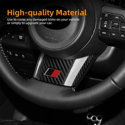 Black Carbon Fiber Car Steering Wheel Chin Cover for Toyota GR Yaris 2020-2026 - detail view 5