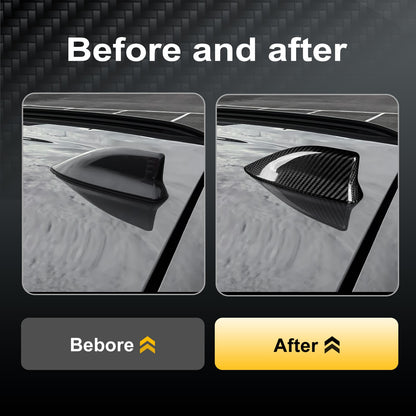 For Toyota Yaris Cross/GR Yaris 2020-2024 Black Carbon Fiber Roof Antenna Cover - detail view 4