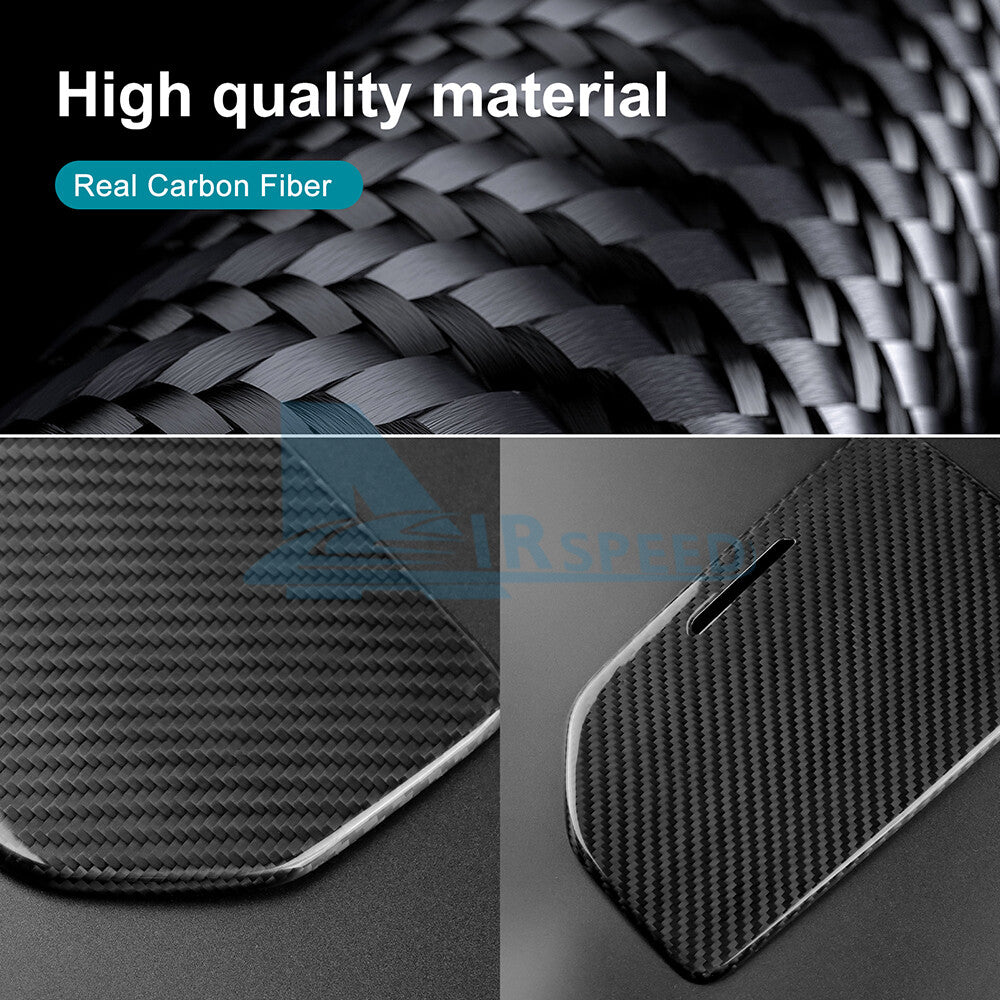 For Corvette C8 20-24 Center Water Cup Holder Cover REAL HARD Carbon Fiber BLACK