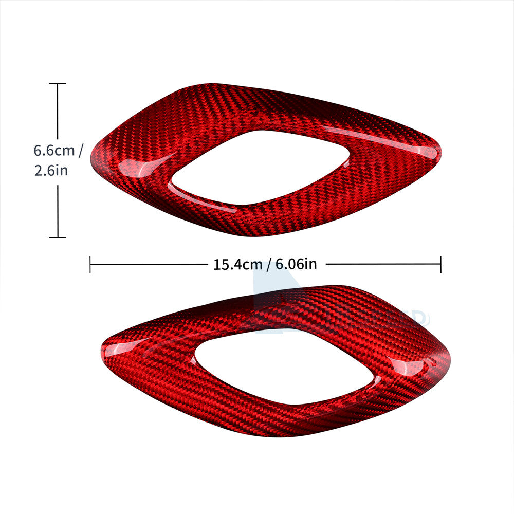 REAL HARD Carbon Fiber Red Door Handle Panel Cover For Chevrolet Camaro 16-2023