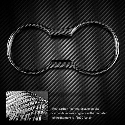 Cup Holder Cover Interior For Ford Mustang 15-2021 REAL HARD Black Carbon Fiber - detail view 5