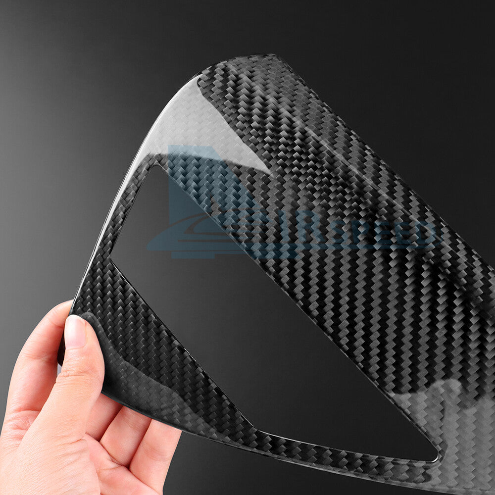 REAL HARD Carbon Fiber Charging Port Panel Cover For Tesla Model 3 2024 Black - detail view 8