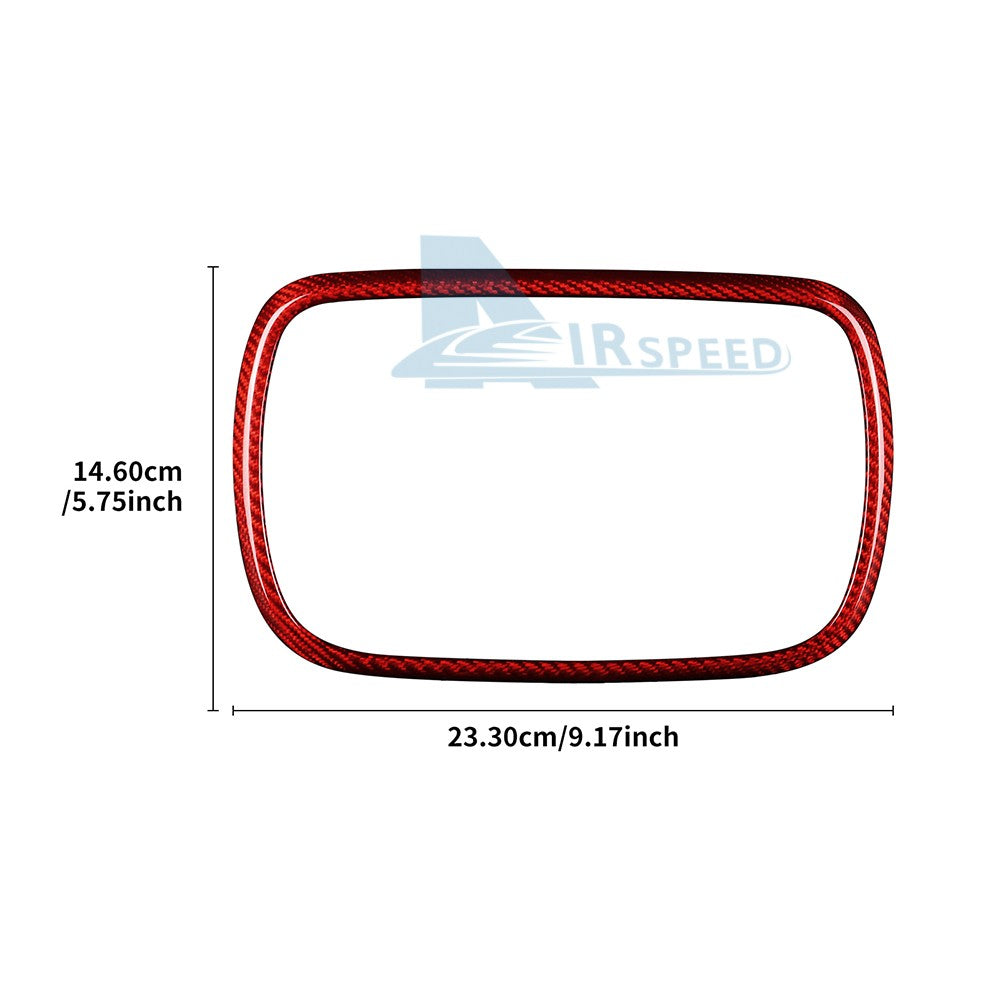 Red Center Navigation Frame Cover Carbon Fiber for FIAT 500 Abarth 595 2016-2024 - detail view 3