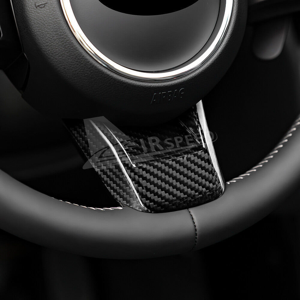 Black Steering Wheel Center REAL HARD Carbon Fiber For Mini F55 F56 F60 22-2023 - detail view 7