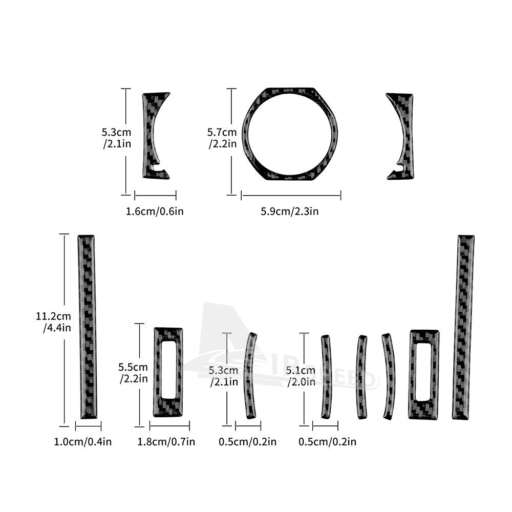 Car Center Air Vent Outlet Sticker Trim Carbon Fiber For Lexus RC300 RC350 15-18（U.S. Stock）