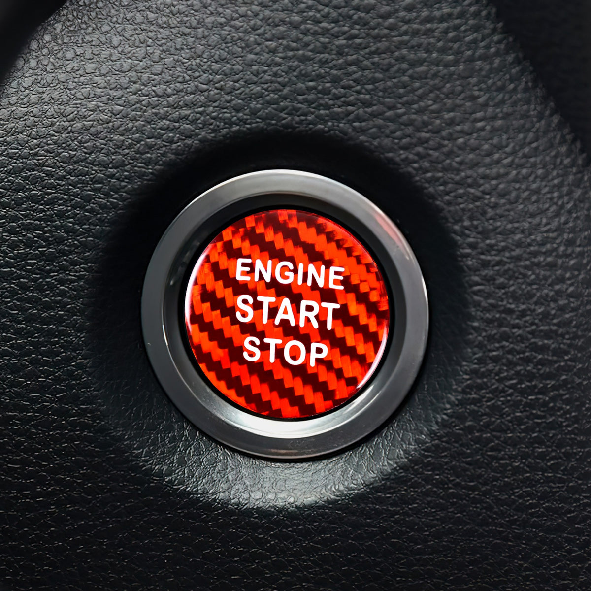 Toyota Lexus 070 Red Solid Carbon Fiber One Touch Start Sticker - detail view 6