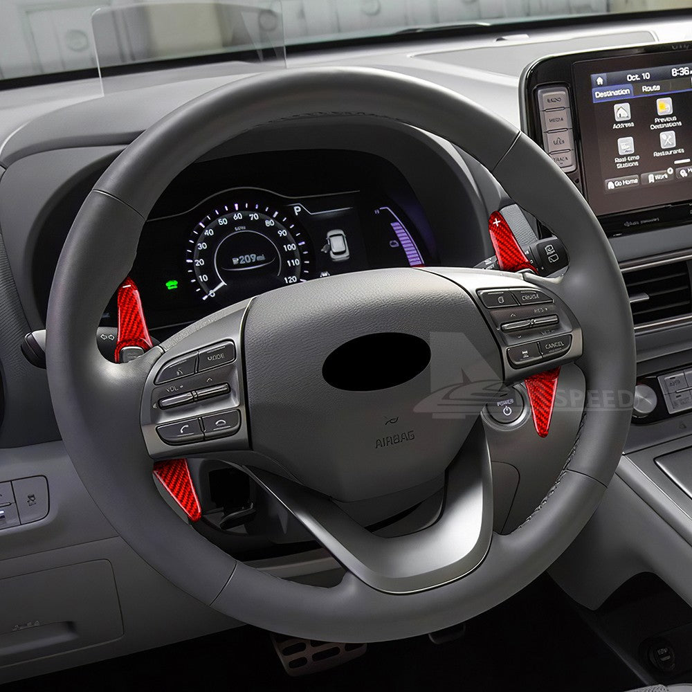 Red Steering Wheel Paddle Shifter Extension For Hyundai IONIQ 2019-21 Kona 19-20