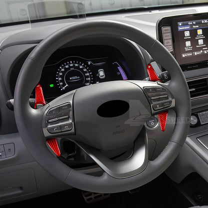 Red Steering Wheel Paddle Shifter Extension For Hyundai IONIQ 2019-21 Kona 19-20