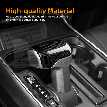 For Ford F-150 2021-2025 Center Console Gear Shift Head Cover Black Carbon Fiber - detail view 5