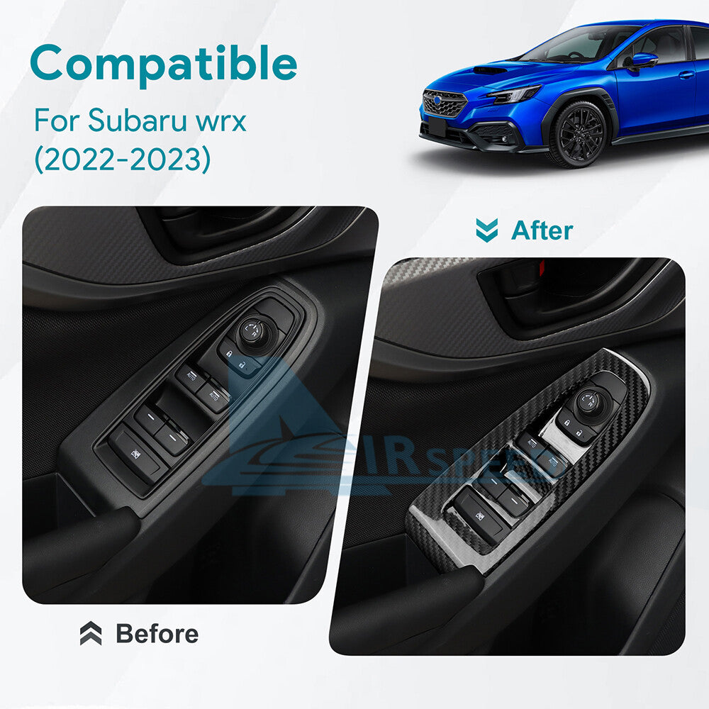 REAL HARD Carbon Fiber Black Window Control Button Cover For Subaru BRZ 2022-2023 - detail view