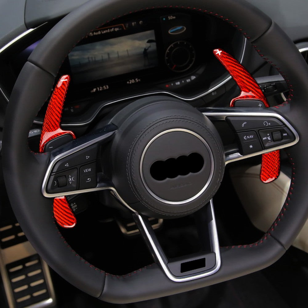 Hard Carbon Wheel Gear Shifter Extension For Audi A4L 2017-2019 - detail view 3