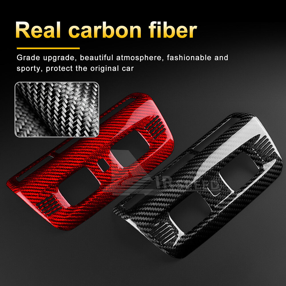 Red Real Carbon Fiber Reading Light Cover Trim Frame For Corvette C8 2020-2024