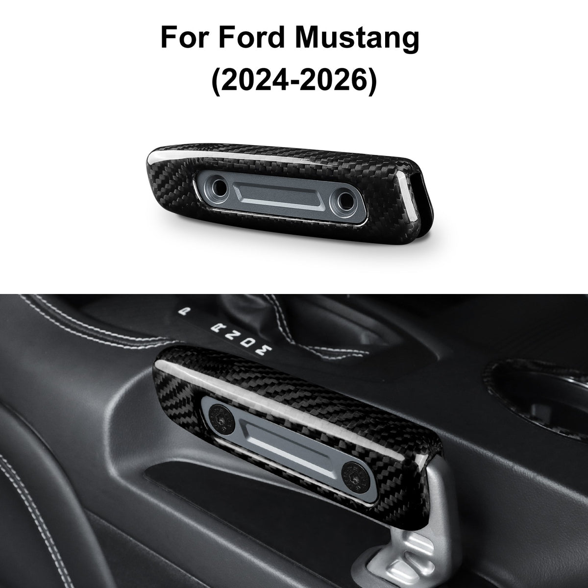 Gray Hard Carbon Fiber Handbrake Interior Sticker for 2024-2025 Ford Mustang - product view