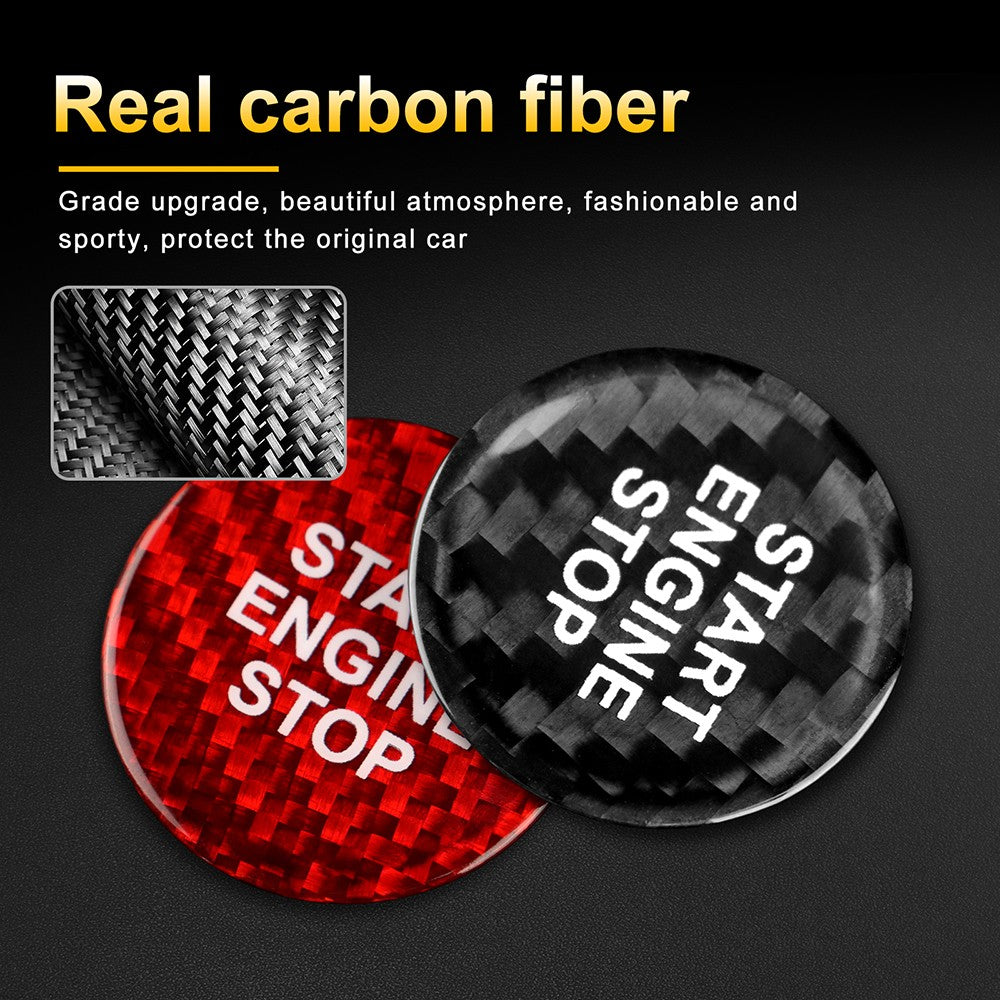 Black Carbon Fiber Car Engine Start Button Sticker for Cupra Ateca Leon 2021-26 - detail view 6