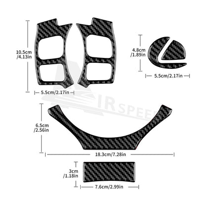 For Lexus RC300 350 200T 2015-2022 Car Steering Wheel Button Panel Sticker Black（U.S. Stock）