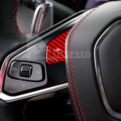 For Corvette C8 20-23 Red Voice Control Button Cover REAL HARD RED Carbon Fiber