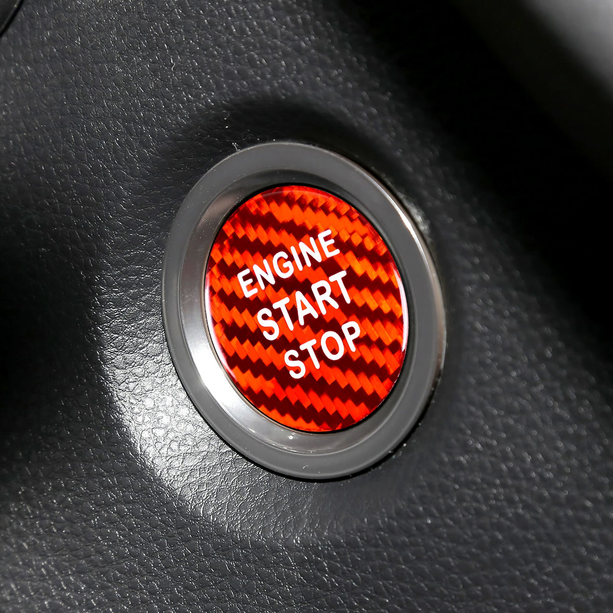 Toyota Lexus 070 Red Solid Carbon Fiber One Touch Start Sticker - detail view 7
