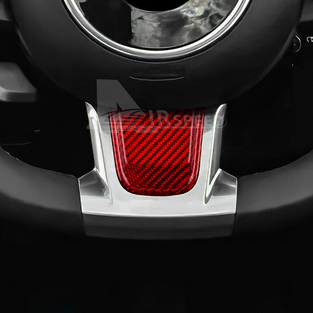 Real Hard Carbon Fibre Steering Wheel Chin Cover Trim For Fiat 500 2020-2023 - detail view 6
