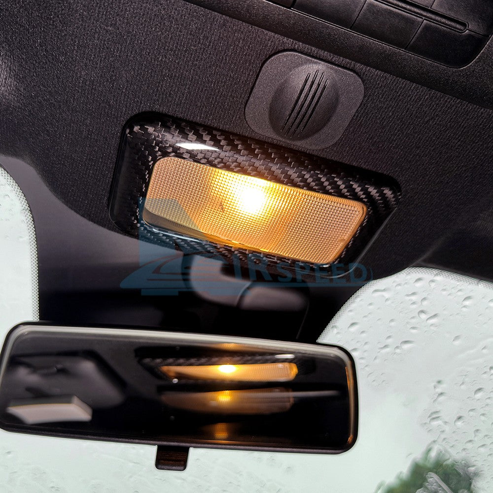 Carbon Fiber Reading Light Frame Cover Fit For Fiat 500 Abarth 595 695 2016-2024 - detail view 7