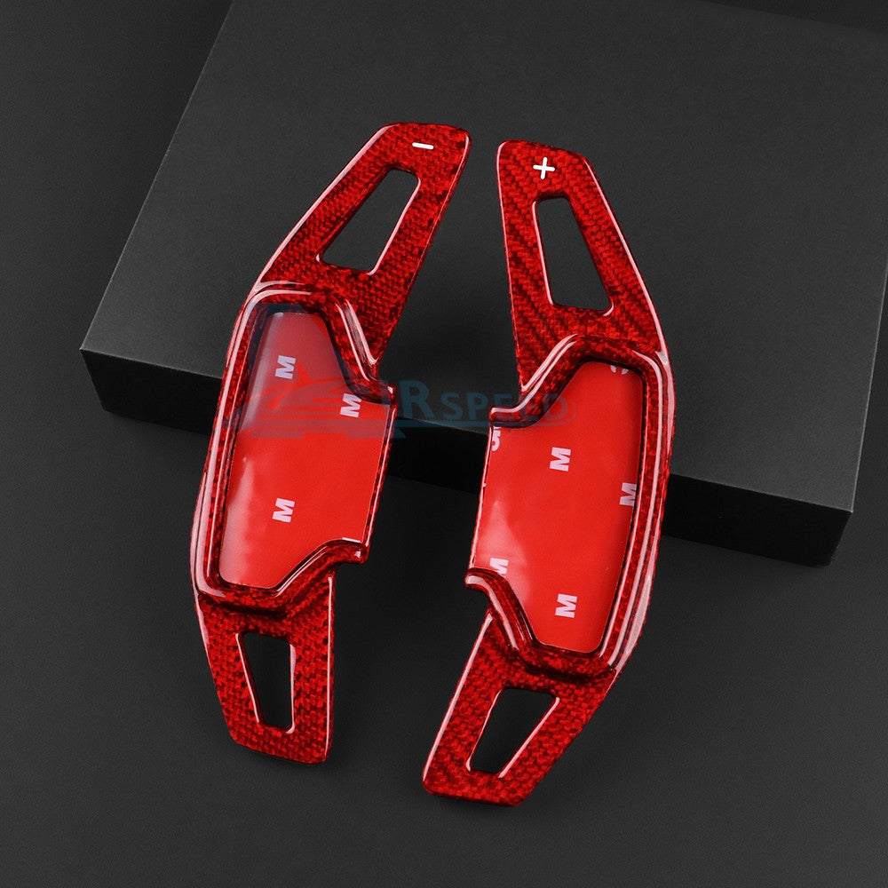 Steering Wheel Paddle Shifter Extension Red Carbon Fiber Fit Ford Mustang 24-26 - detail view 7