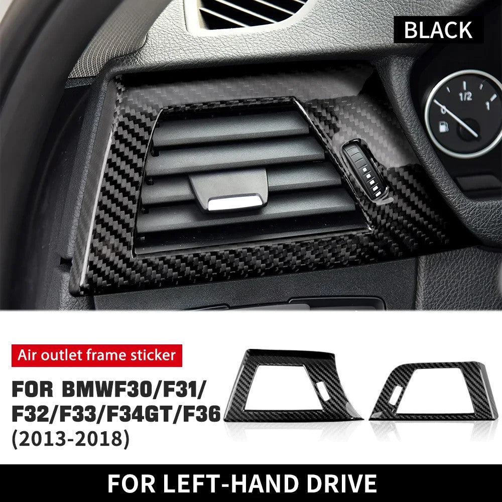 For BMW 3 Series F30 M3 F80 2013-2018 Air Vent Frame Trim Dry Carbon Black RHD - detail view 8