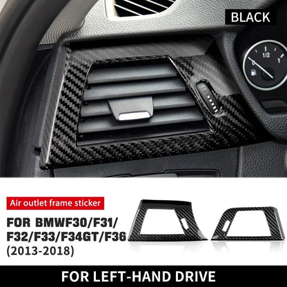 For BMW 3 Series F30 M3 F80 2013-2018 Air Vent Frame Trim Dry Carbon Black RHD - detail view 8