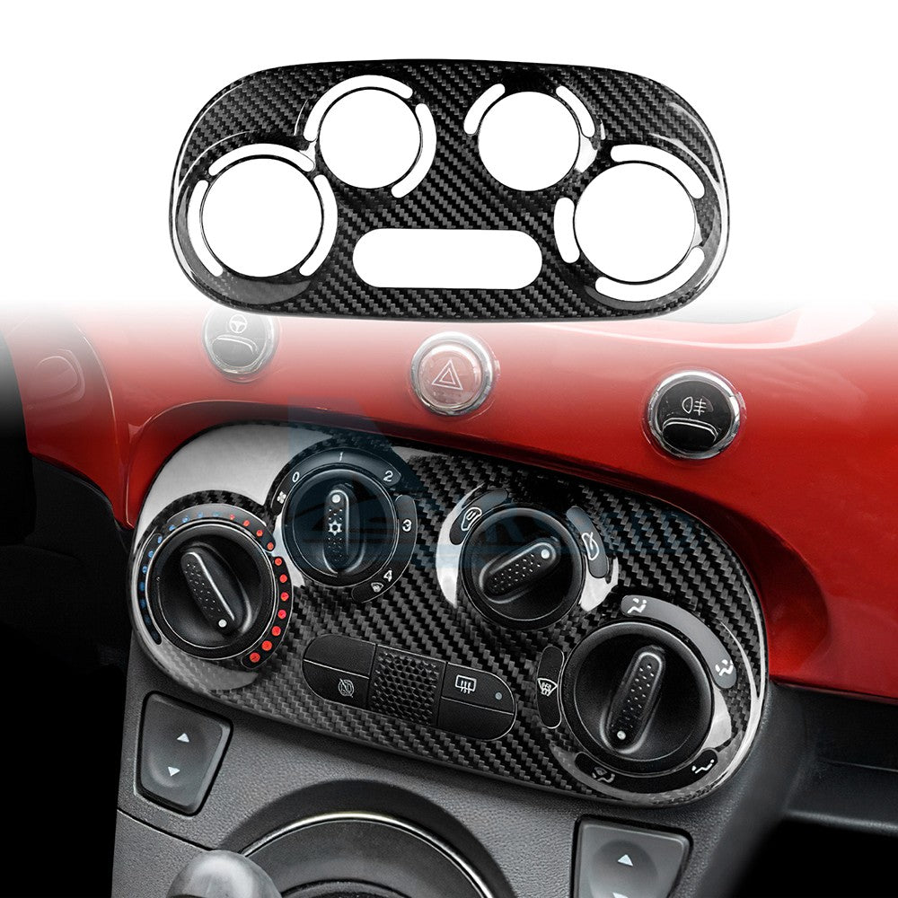 For FIAT 500 08-24 Abarth 595 695 12-24 Car Center AC Frame Cover Carbon Fiber - product view